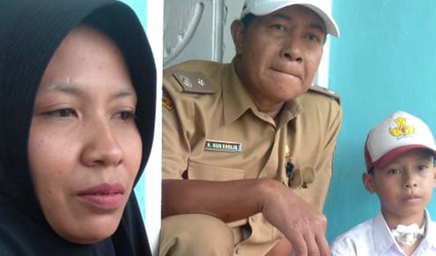 Siti, ibu Resa saat diwawancarai media. (ist)