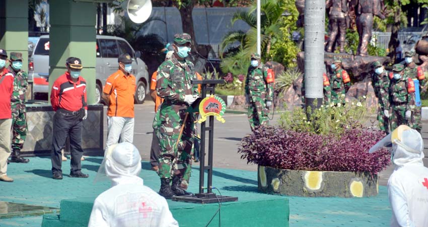 Kodim 0824, Baznas dan PMI Jember, Aksi Terpadu, Penyemprotan Disinfektan