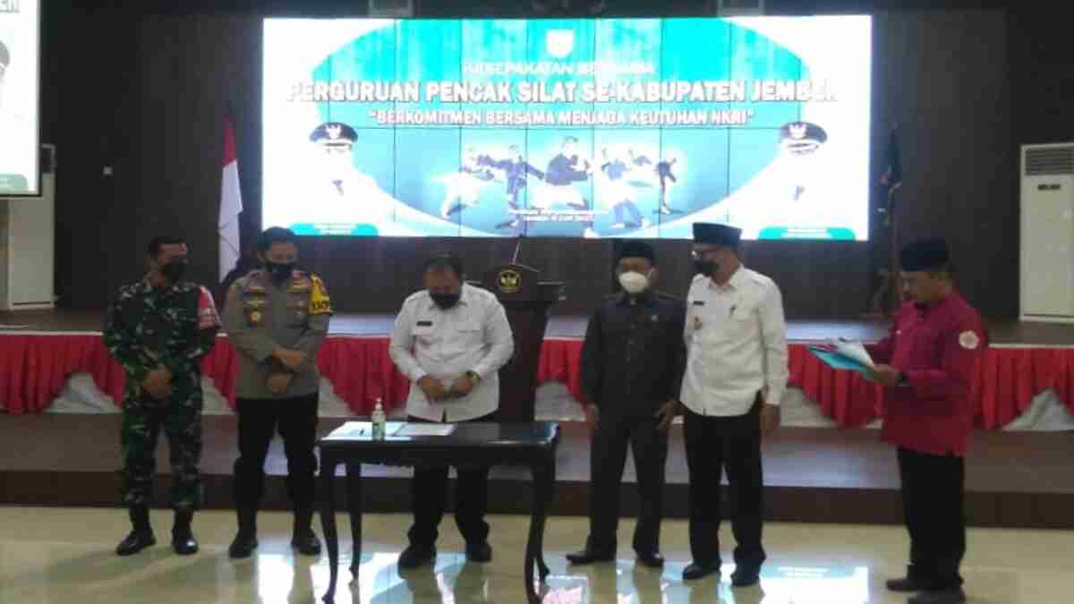 31 Perguruan Silat di Jember Tanda Tangani Kesepakatan Damai, Guna Akhiri Aksi Kekerasan dan Permusuhan